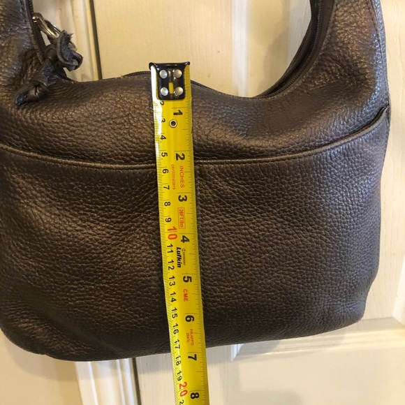 Brighton metallic slate grey hobo bag with sterling silver plated strap detail - Picture 11 of 14